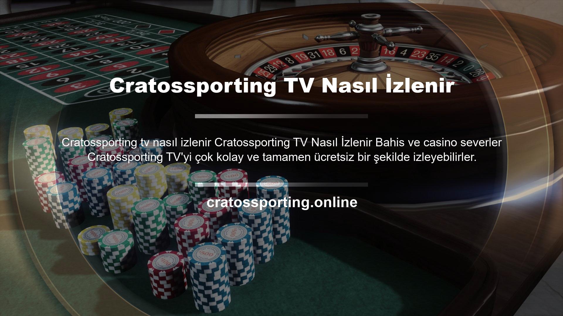 Üyeler giriş yaptıktan sonra ana sayfadaki "Cratossporting tv" seçeneğine tıklayarak canlı yayının olduğu alternatif sayfaya giriş yapabilirler
